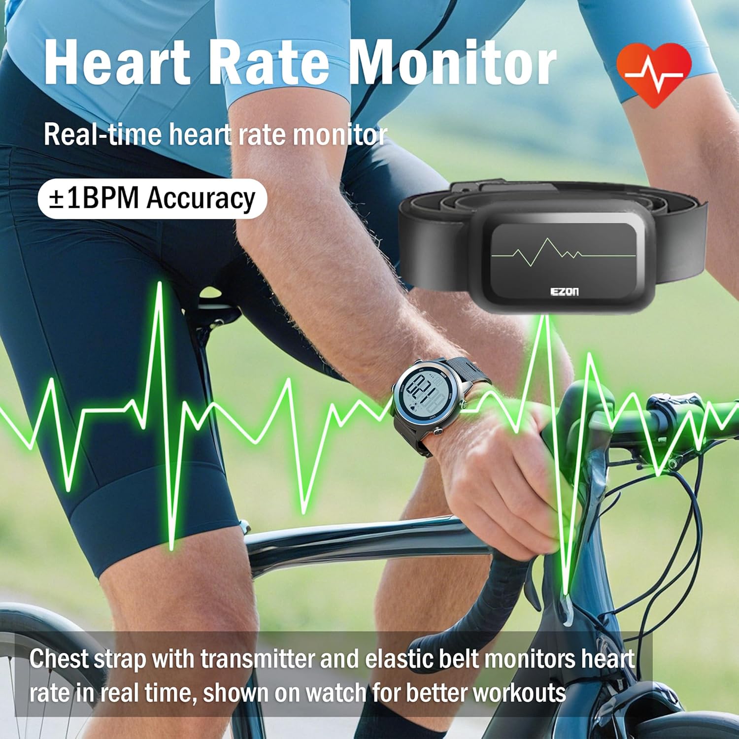 Breath Rate Monitor - Спортивные часы с монитором сердечного ритма,
