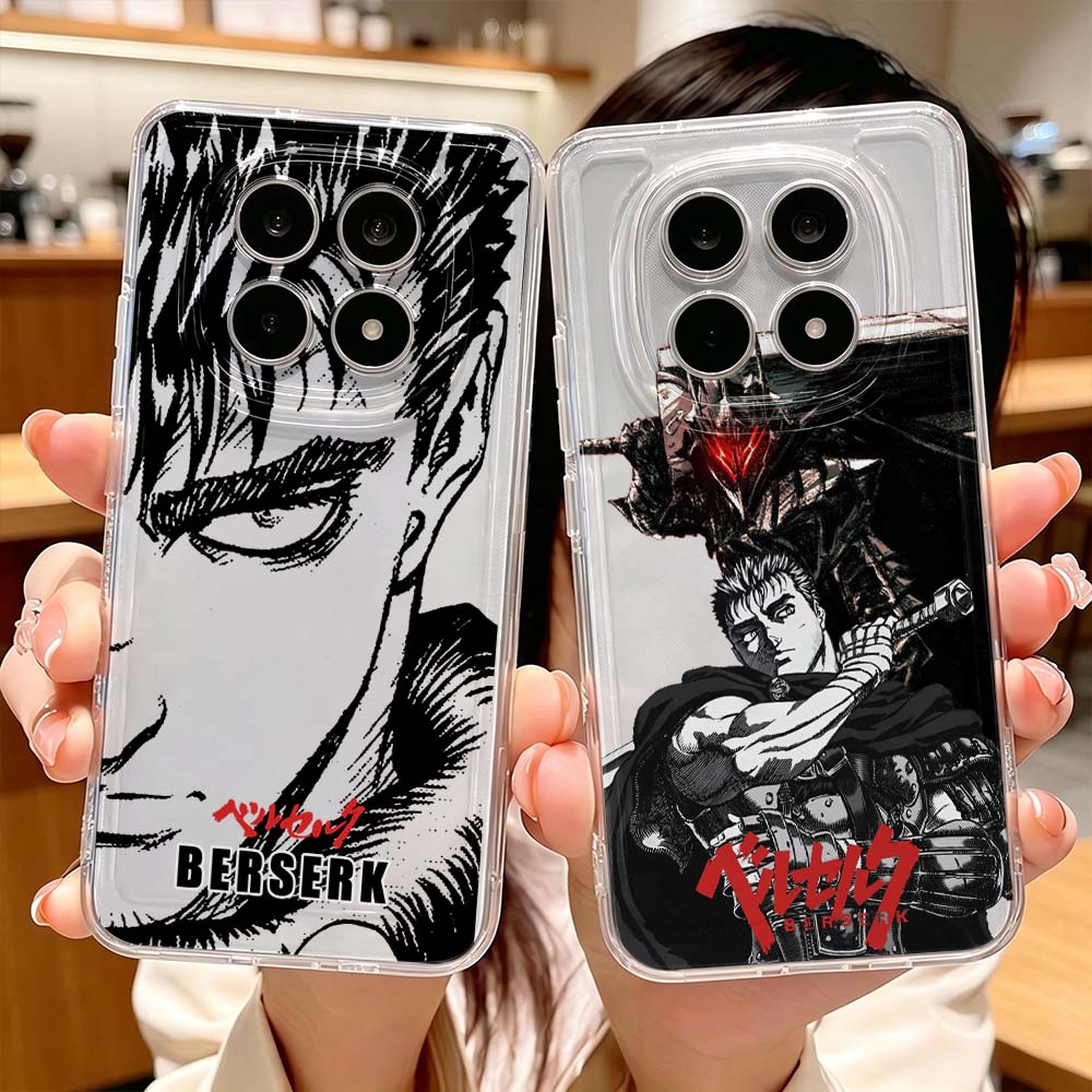 Xiaomi Redmi Note 13 - Стильный прозрачный защитный чехол Berserk для
