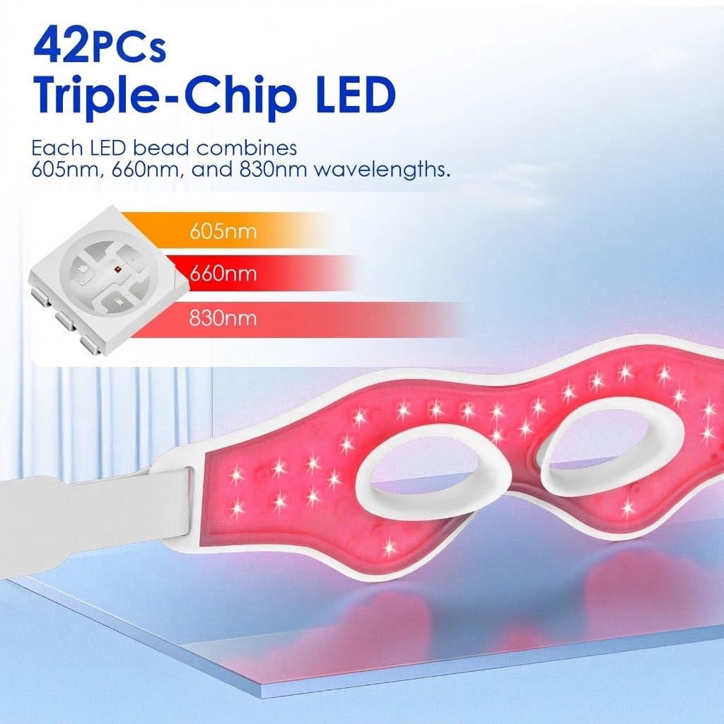 3D-массажер для глаз с красным – обзор и цена Light Therapy Glasses